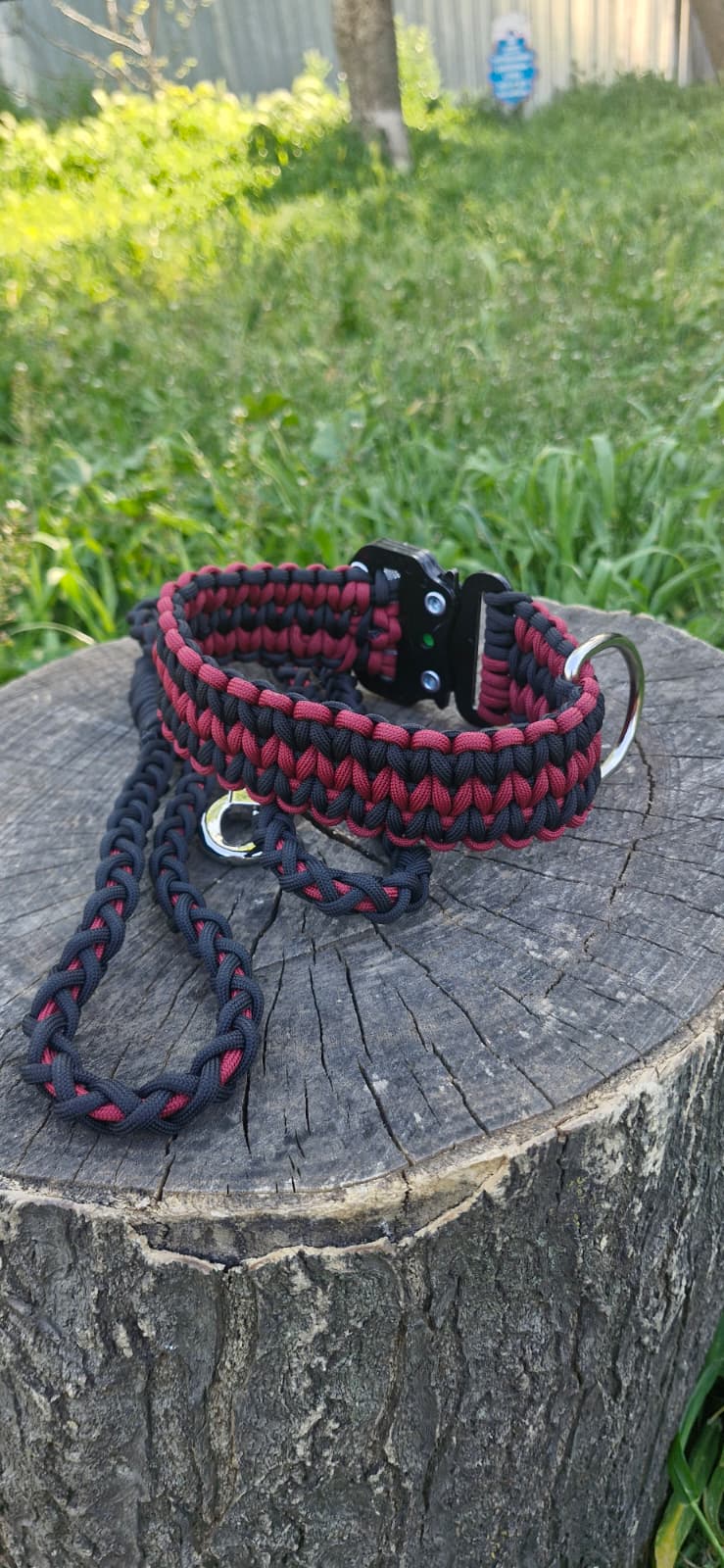 Sirius Crimson — Taktik Paracord Köpek Tasması | El Örgü Dayanıklı Tasarım