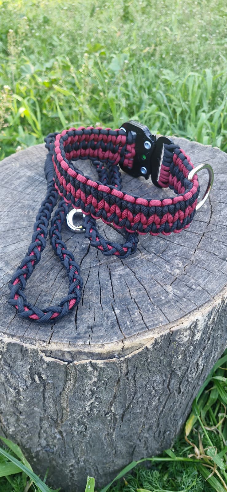 Sirius Crimson — Taktik Paracord Köpek Tasması | El Örgü Dayanıklı Tasarım