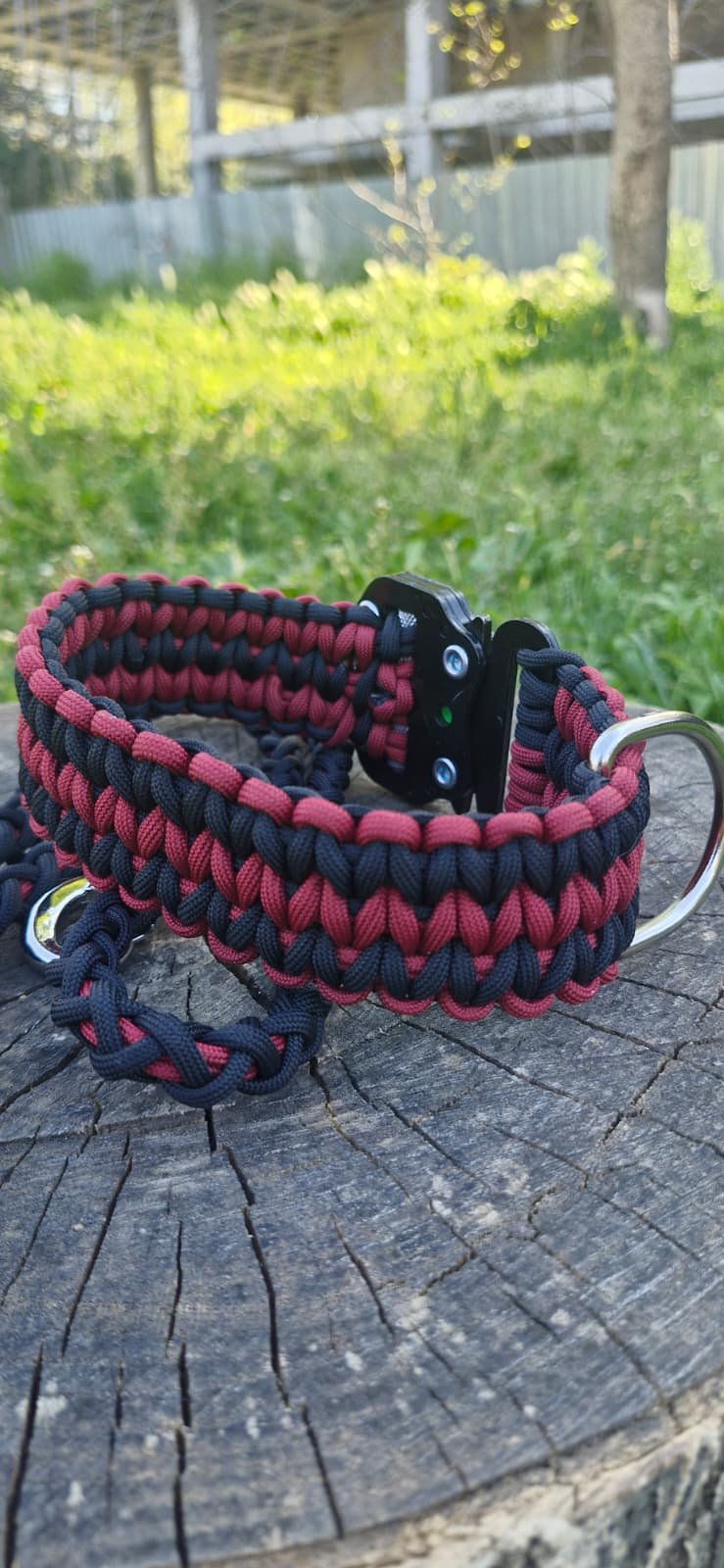 Sirius Crimson — Taktik Paracord Köpek Tasması | El Örgü Dayanıklı Tasarım