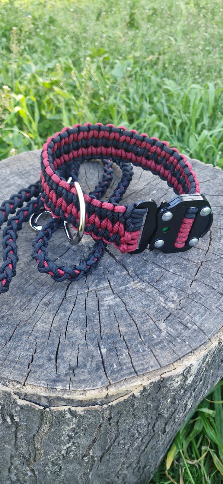 Sirius Crimson — Taktik Paracord Köpek Tasması | El Örgü Dayanıklı Tasarım