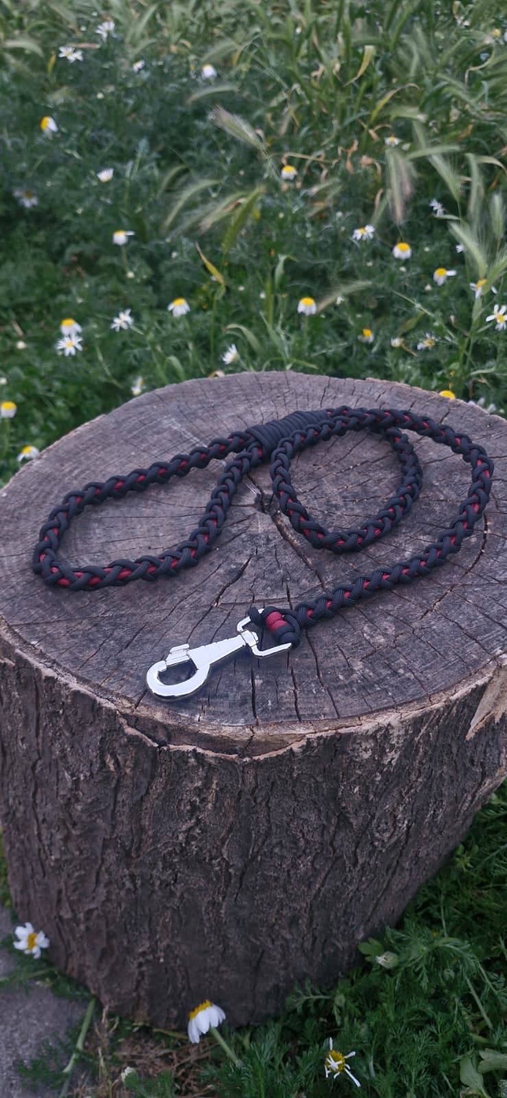 Sirius Crimson — 120 cm Paracord Köpek Gezdirme Kayışı | El Örgü Dayanıklı Tasarım
