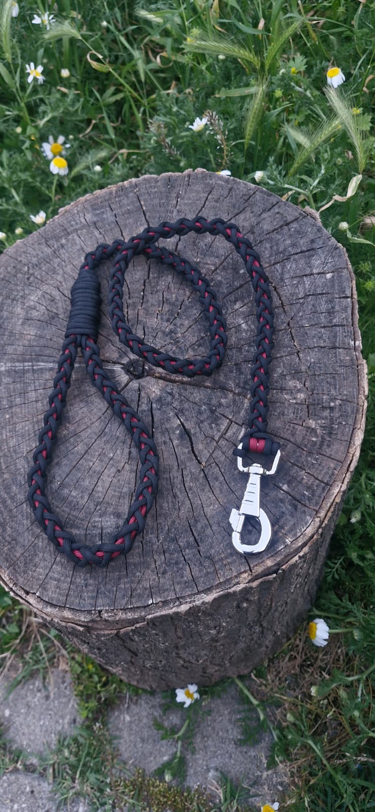 Sirius Crimson — 120 cm Paracord Köpek Gezdirme Kayışı | El Örgü Dayanıklı Tasarım